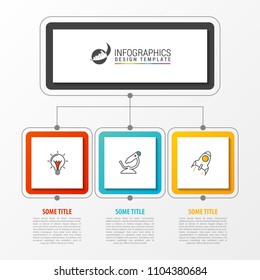 Infographic design template. Business concept with 3 steps. Can be used for workflow layout, diagram, banner, webdesign. Vector illustration