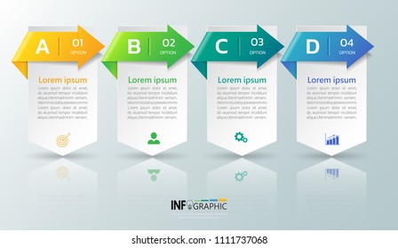 Infographic design template, Business concept with 4 steps or options, can be used for workflow layout, diagram, annual report, web design. Creative banner,label vector.
