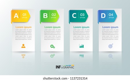 Infographic design template, Business concept with 4 steps or options, can be used for workflow layout, diagram, annual report, web design. Creative banner,label vector.