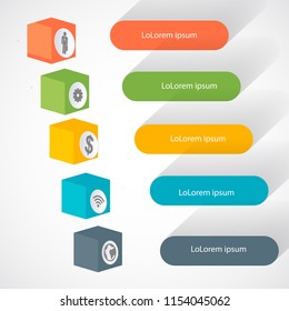 infographic design template. Business concept with  options,  steps or processes. Can be used for workflow layout, diagram, number options, web design. Data visualization.Vector element illustration.