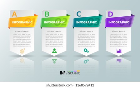Infographic design template, Business concept with 4 steps or options, can be used for workflow layout, diagram, annual report, web design. Creative banner,label vector.