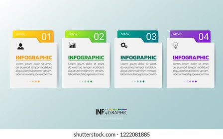 Infographic design template, Business concept with 4 steps or options, can be used for workflow layout, diagram, annual report, web design. Creative banner,label vector.