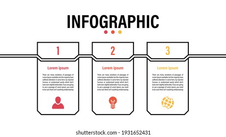 Infographic design template with business concept vector illustration with 3 steps or options or processes represent work flow or diagram