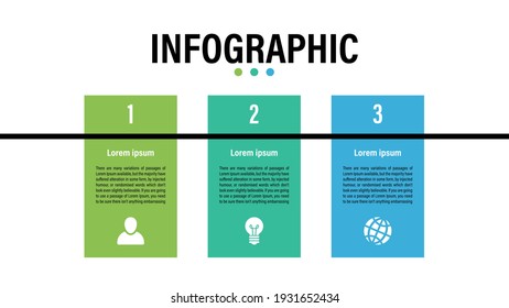 Infographic design template with business concept vector illustration with 3 steps or options or processes represent work flow or diagram