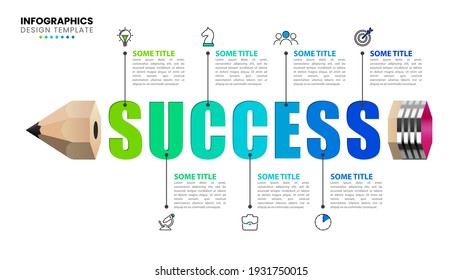 Infographic design template. Business concept with 7 steps. Can be used for workflow layout, diagram, banner, webdesign. Vector illustration