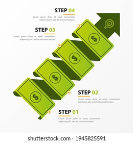 Infographic design template. Business concept with 4 steps. Can be used for workflow layout, diagram, banner, webdesign. Vector illustration