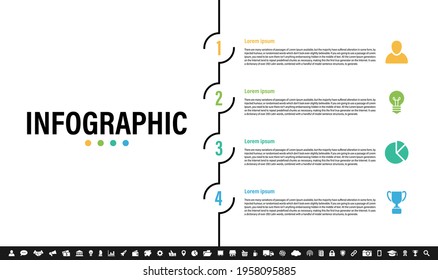 Infographic design template with business concept vector illustration with 4 steps or options or processes represent work flow or diagram