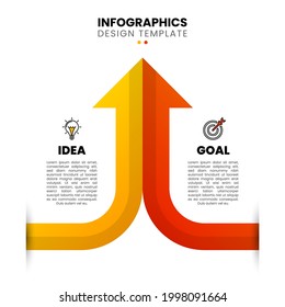 Infographic design template. Business concept with 2 steps. Can be used for workflow layout, diagram, banner, webdesign. Vector illustration