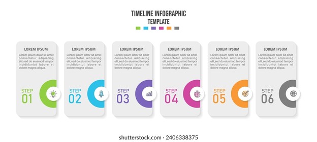 Infographic design template, Business concept with 6 steps or options, can be used for workflow layout, diagram, annual report, web design.