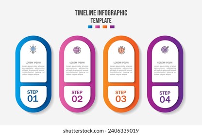 Plantilla de diseño infográfico, Concepto de negocio con 4 pasos o opciones, se puede utilizar para diseño de flujo de trabajo, diagrama, informe anual, diseño web.