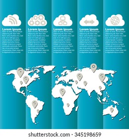 Infographic design template, Business concept with 5 options, parts, steps or processes. Can be used for workflow layout, diagram, number options, web design.