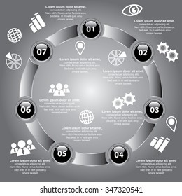 Infographic design template and business concept with 6 options, parts, steps or processes. Can be used for workflow layout, diagram, number options, web design.
