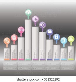 Infographic design template, Business concept with 10 parts, steps or processes. Can be used for workflow layout, diagram, number options, web design.