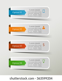 Infographic design template, Business concept with 4 options, parts, steps or processes. Can be used for workflow layout, diagram, number options, web design.
