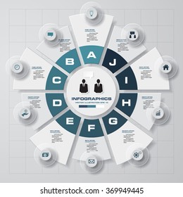 Infographic design template and business concept with 10 options, parts, steps or processes. Can be used for work flow layout, diagram, number options, web design.