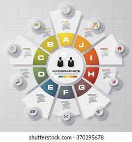 Infographic design template and business concept with 10 options, parts, steps or processes. Can be used for work flow layout, diagram, number options, web design.