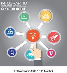 Infographic design template and business concept with 8 options, parts, steps or processes. Can be used for workflow layout, diagram, number options, web design.