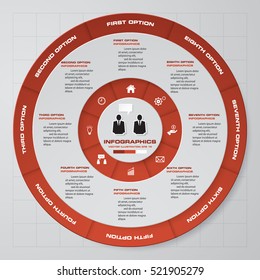 Infographic design template and business concept with 8 options. EPS10.