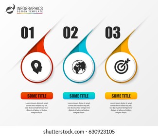 Infographic design template. Business concept with 3 options, parts, steps or processes. Vector illustration