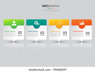 Infographic design template, Business concept with 4 steps or options, can be used for workflow layout, diagram, annual report, web design. Creative banner,label vector