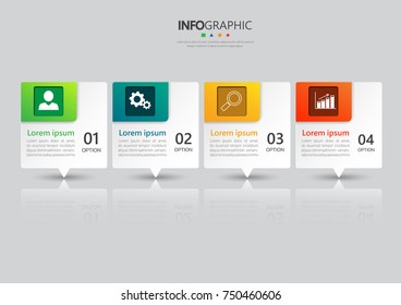 Infographic design template, Business concept with 4 steps or options, can be used for workflow layout, diagram, annual report, web design. Creative banner,label vector