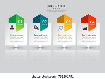 Infographic design template, Business concept with 4 steps or options, can be used for workflow layout, diagram, annual report, web design. Creative banner,label vector