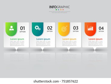 Infographic design template, Business concept with 4 steps or options, can be used for workflow layout, diagram, annual report, web design. Creative banner,label vector