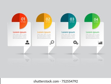 Infographic design template, Business concept with 4 steps or options, can be used for workflow layout, diagram, annual report, web design. Creative banner,label vector.