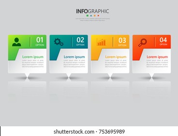 Infographic design template, Business concept with 4 steps or options, can be used for workflow layout, diagram, annual report, web design. Creative banner,label vector.