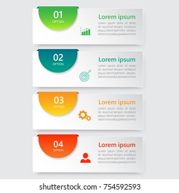 Infographic design template, Business concept with 4 steps or options, can be used for workflow layout, diagram, annual report, web design. Creative banner,label vector.