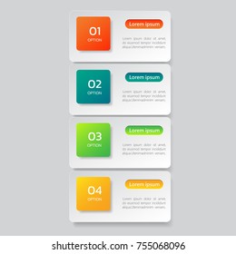 Infographic design template, Business concept with 4 steps or options, can be used for workflow layout, diagram, annual report, web design. Creative banner,label vector