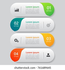Infographic design template, Business concept with 4 steps or options, can be used for workflow layout, diagram, annual report, web design. Creative banner,label vector.