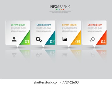 Infographic design template, Business concept with 4 steps or options, can be used for workflow layout, diagram, annual report, web design. Creative banner,label vector