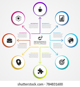 Infographic design template. Business concept with 8 steps. Vector illustration