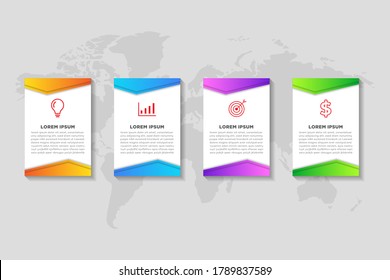 vector de plantilla de infografía de negocio de paso