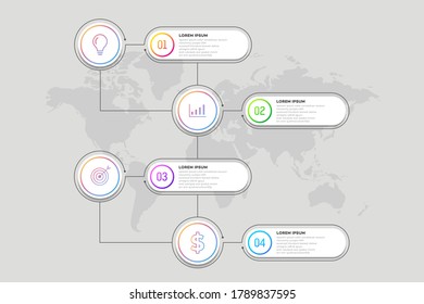 Infographic design template. Business data visualization. Process chart. Abstract elements of graph, diagram with steps, options, parts or processes. Vector business template for presentation