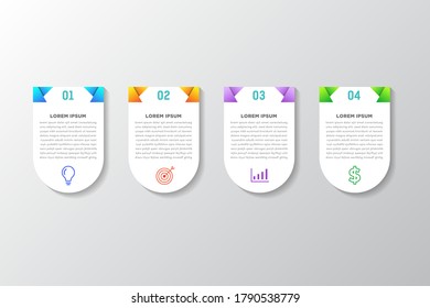 vector de plantilla de infografía de negocio de paso