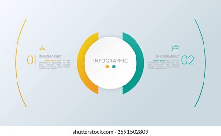 infographic design template. business icon 2 step