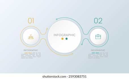infographic design template. business icon 2 step