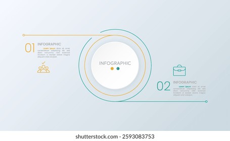 infographic design template. business icon 2 step