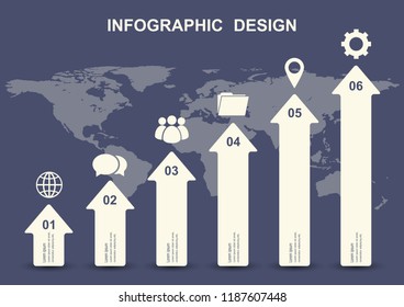 Infographic design template with business icons. Can be used for business step options.