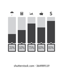 Infographic design template with business icons and 5 options for workflow layout, diagram, web design, marketing and sales concept. Vector illustration.