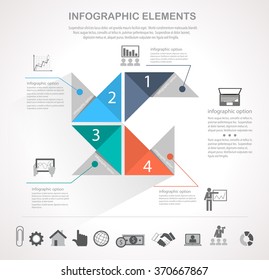Infographic design template and business icons set. Template for diagram, graph, chart, flyer, presentation, print and website . Business and finance concept options, parts, steps  data visualization.