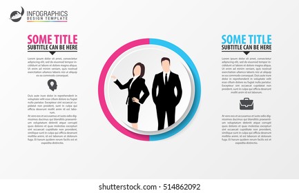 Infographic design template with business people. Vector illustration