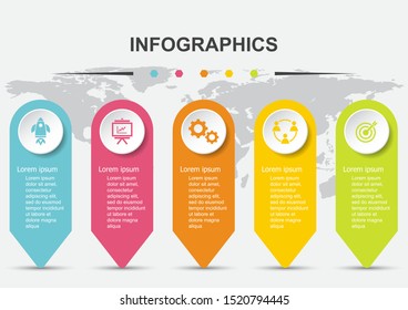 Infographic design template for business presentation, stock vector