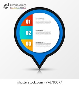 Infographic design template. Business process with 3 steps. Vector illustration