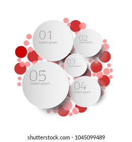 Infographic design template can be used for presentation banner, graphic, business flow and diagram. infographic business with 5 option, parts, step for process. Abstract template.