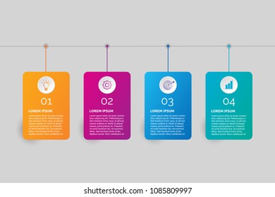 Infographic design template can be used for workflow layout, diagram, number options, web design. Infographic business concept with options, parts, steps or processes. Abstract background.