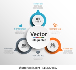 Infographic design template can be used for workflow layout, diagram, number options, web design. Infographic business concept with 3 options, parts, steps or processes.Vector eps 10