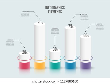 Infographic design template can be used for workflow layout, diagram, number options, web design. Infographic business concept with options, parts, steps or processes. Abstract background.